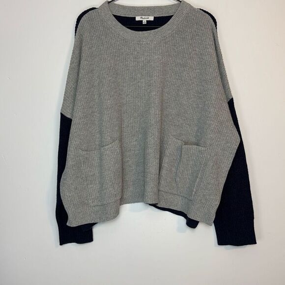 Madewell Patch Pocket Pullover Sweater in Colorblock 3X - Picture 4 of 8